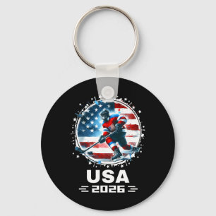 Usa 2026 Hockey American Flag Women Men Kids Hocke Key Ring