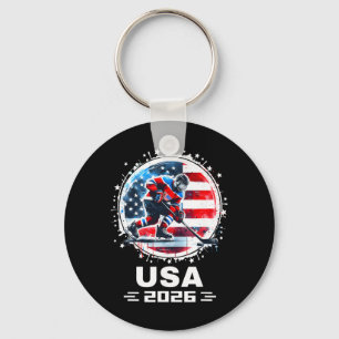 Usa 2026 Hockey Shirt For Men Women Kids Hockey 20 Key Ring