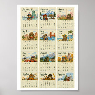 USA 2027 calendar Poster