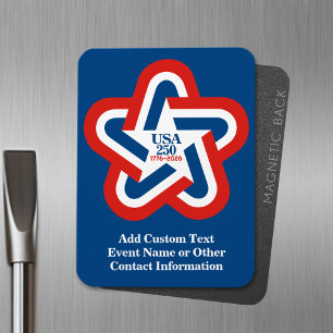 USA 250 - 1776-2026 Vintage Star Design Magnet