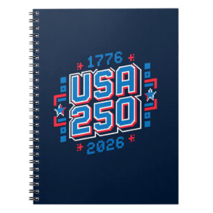 USA 250 – 1776 to 2026 Pixel Art Notebook