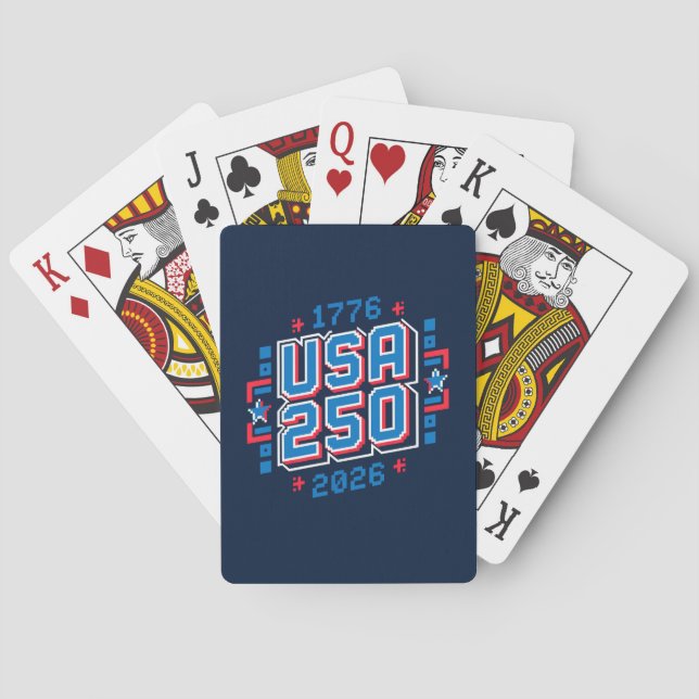USA 250 – 1776 to 2026 Pixel Art Playing Cards (Back)