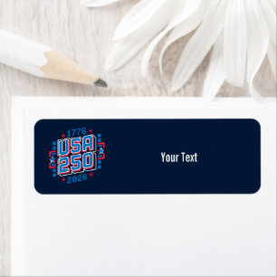 USA 250 – 1776 to 2026 Pixel Art Return Address Label