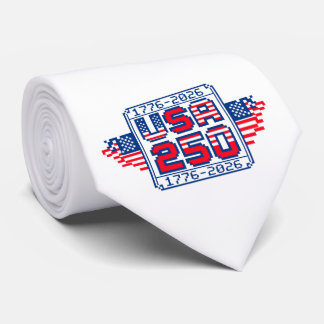 USA 250 – 1776 to 2026 Pixel Art Tie