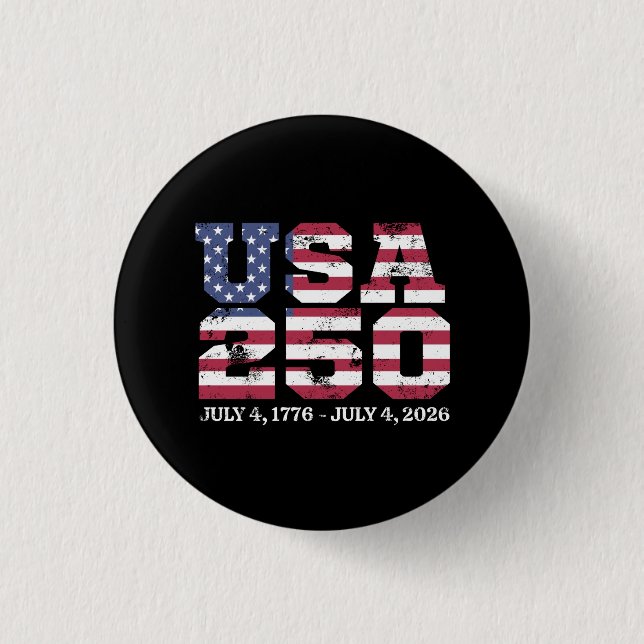 USA 250 4Th Of July 3 Cm Round Badge (Front)