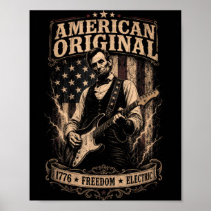 Usa 250 Aamerican Original 1776 Dom Flag Rock Abe Poster