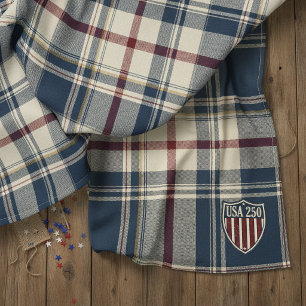 USA 250 American Plaid Shield Motif ID1301 Tablecloth