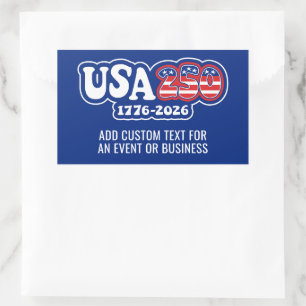 USA 250 - America's 250th Birthday Red White Blue Rectangular Sticker