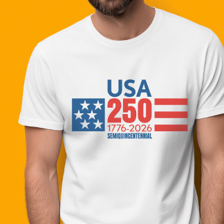 USA 250 - America's 250th Birthday - Stars Stripes T-Shirt