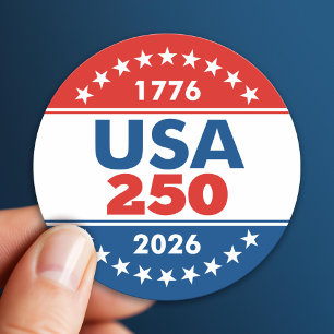 USA 250 - America's Birthday Classic - 1776-2026 Classic Round Sticker