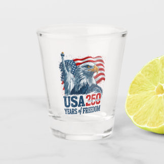 USA 250 America's Semiquincentenl Liberty & Eagle Shot Glass