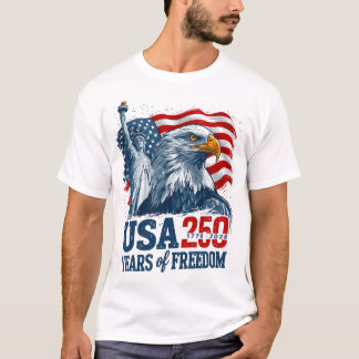 USA 250 America's Semiquincentenl Liberty & Eagle T-Shirt