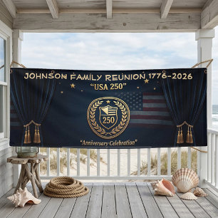 USA 250 Anniversary Heritage Emblem Family Reunion Banner