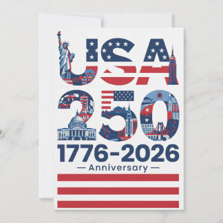 USA 250 Anniversary Patriotic American History Holiday Card