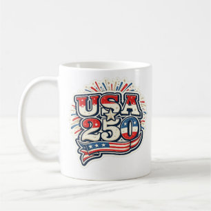 USA 250 Anniversary Sticker – Patriotic 1776-2026  Coffee Mug
