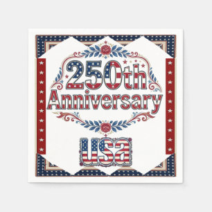 USA 250 Anniversary Vintage Stars & Stripes Classy Napkin