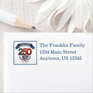 USA 250 custom address Return Address Label