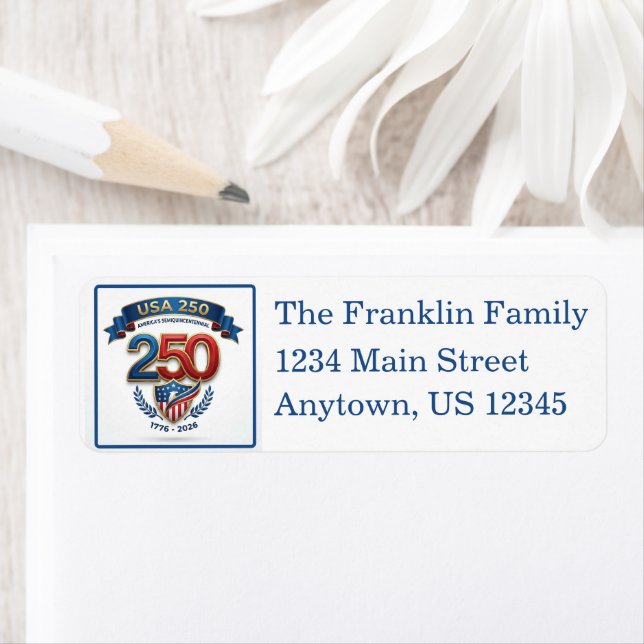 USA 250 custom address Return Address Label (Insitu)