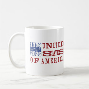 USA 250 Letterpress Style Coffee Mug