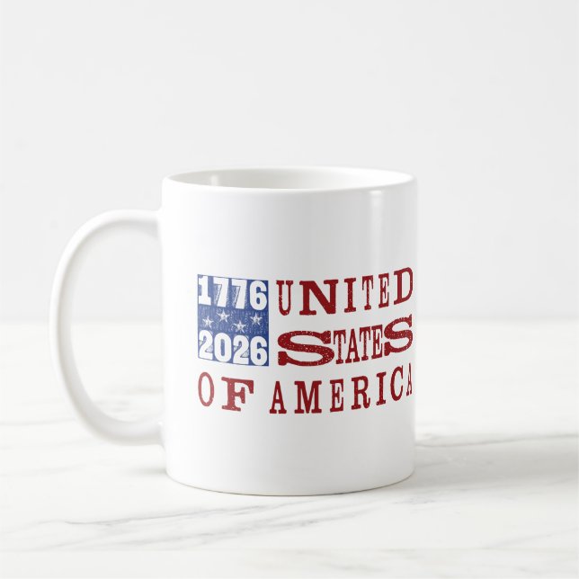 USA 250 Letterpress Style Coffee Mug (Left)