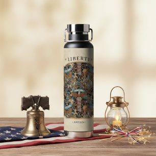 USA 250 Liberty Art Nouveau Pattern Border ID1302 Water Bottle