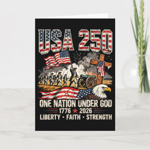 Usa 250 One Nation Under God Liberty Faith Strengt Card