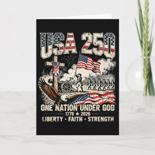 Usa 250 One Nation Under God Liberty Faith Strengt Card