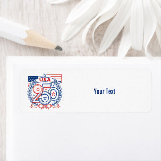 USA 250 Patriotic Anniversary Emblem Design Return Address Label