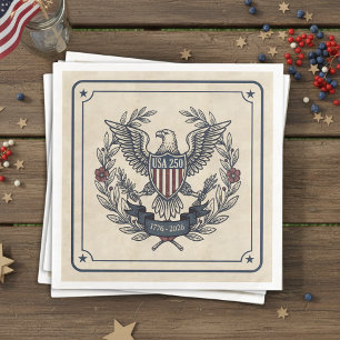 USA 250 Patriotic Eagle Heritage Motif Crm ID1299 Napkin