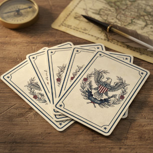 USA 250 Patriotic Eagle Heritage Motif Crm ID1299 Playing Cards