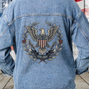 USA 250 Patriotic Eagle Heritage Motif ID1299 Denim Jacket