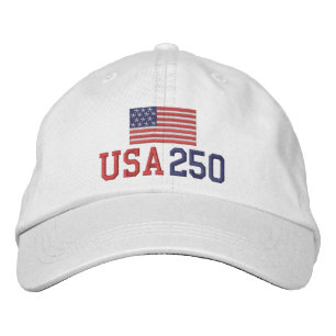 USA 250 - with American Flag Embroidered Hat