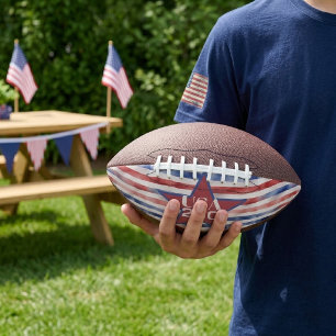 USA 250 year Anniversary Red Blue White Watercolor Football