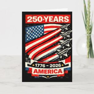 Usa 250 Years 1776-2026 250th Birthday 4th Of July Card