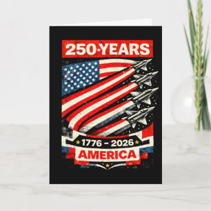 Usa 250 Years 1776-2026 250th Birthday 4th Of July Card