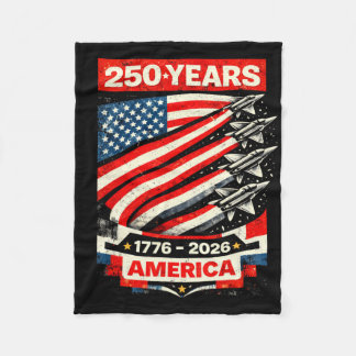 Usa 250 Years 1776-2026 250th Birthday 4th Of July Fleece Blanket