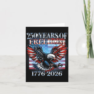 USA 250 Years 1776-2026 Bald Eagle America Flag Card