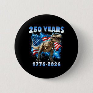 Usa 250 Years 1776-2026 Dinosaur America Flag For 6 Cm Round Badge