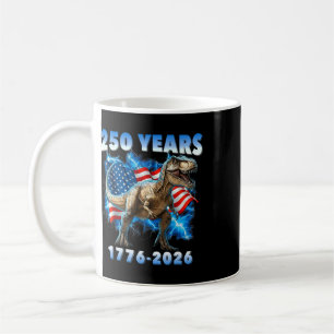 Usa 250 Years 1776-2026 Dinosaur America Flag For Coffee Mug