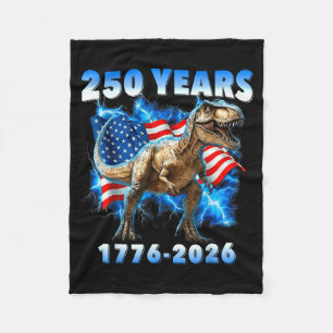 USA 250 Years 1776-2026 Dinosaur America Flag for Fleece Blanket