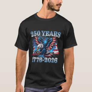 Usa 250 Years 1776-2026 Eagle American Flag Boys M T-Shirt