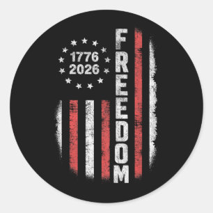 USA 250 Years 1776-2026 Freedom Vintage American Classic Round Sticker