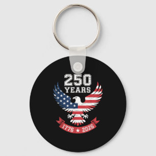Usa 250 Years 1776 2026 Patriotic Eagle Flag Vinta Key Ring
