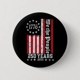 USA 250 Years 1776-2026 The People Vintage 6 Cm Round Badge