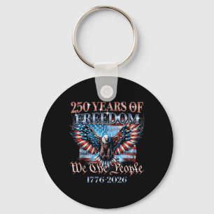 USA 250 Years 1776-2026 We The People Eagle Flag Key Ring