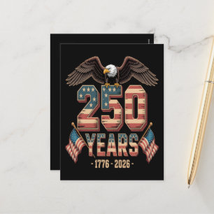 USA 250 Years 250th Anniversary Flag US Holiday Postcard