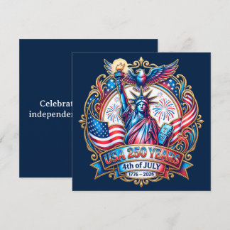 USA 250 years 4th of July 1776-2026 Holiday Card