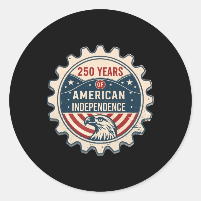 Usa 250 Years America Anniversary 250th Independen Classic Round Sticker (Front)