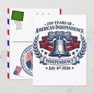 USA 250 Years Celebration: America 1776–2026 Holiday Postcard