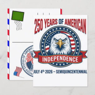 USA 250 Years Celebration: America 1776–2026 Holiday Postcard